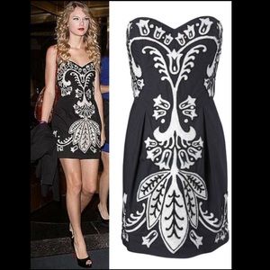 French Connection Delicious Damask Strapless Dress